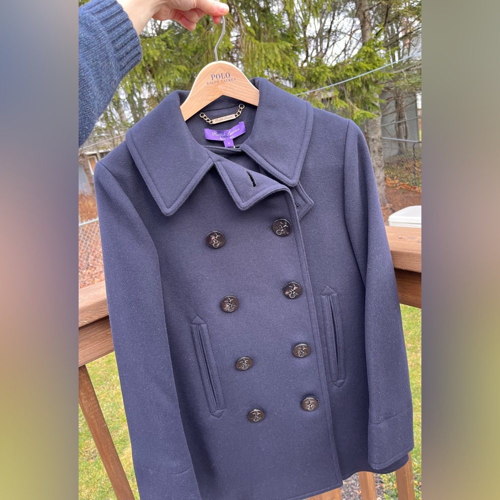 Ralph Lauren Purple Label Logan Double-Faced Wool-Cashmere Peacoat NWT Size 2 - Picture 4 of 13
